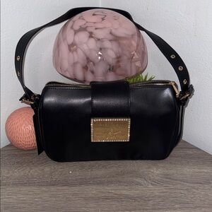 True Religion Black and Gold Crossbody Bag